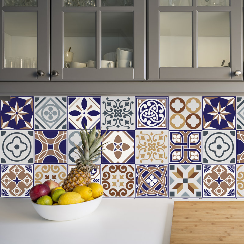 World Menagerie Classic Mosaic Tile 48 Piece Wall Sticker Set Wayfair